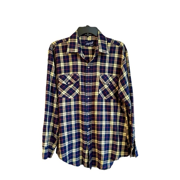 ESPRIT, by CAMPUS, MENS LONG SLEEVE, LIGHTWEIGHT FLANNEL, SHIRT. SIZE L - Picture 1 of 4